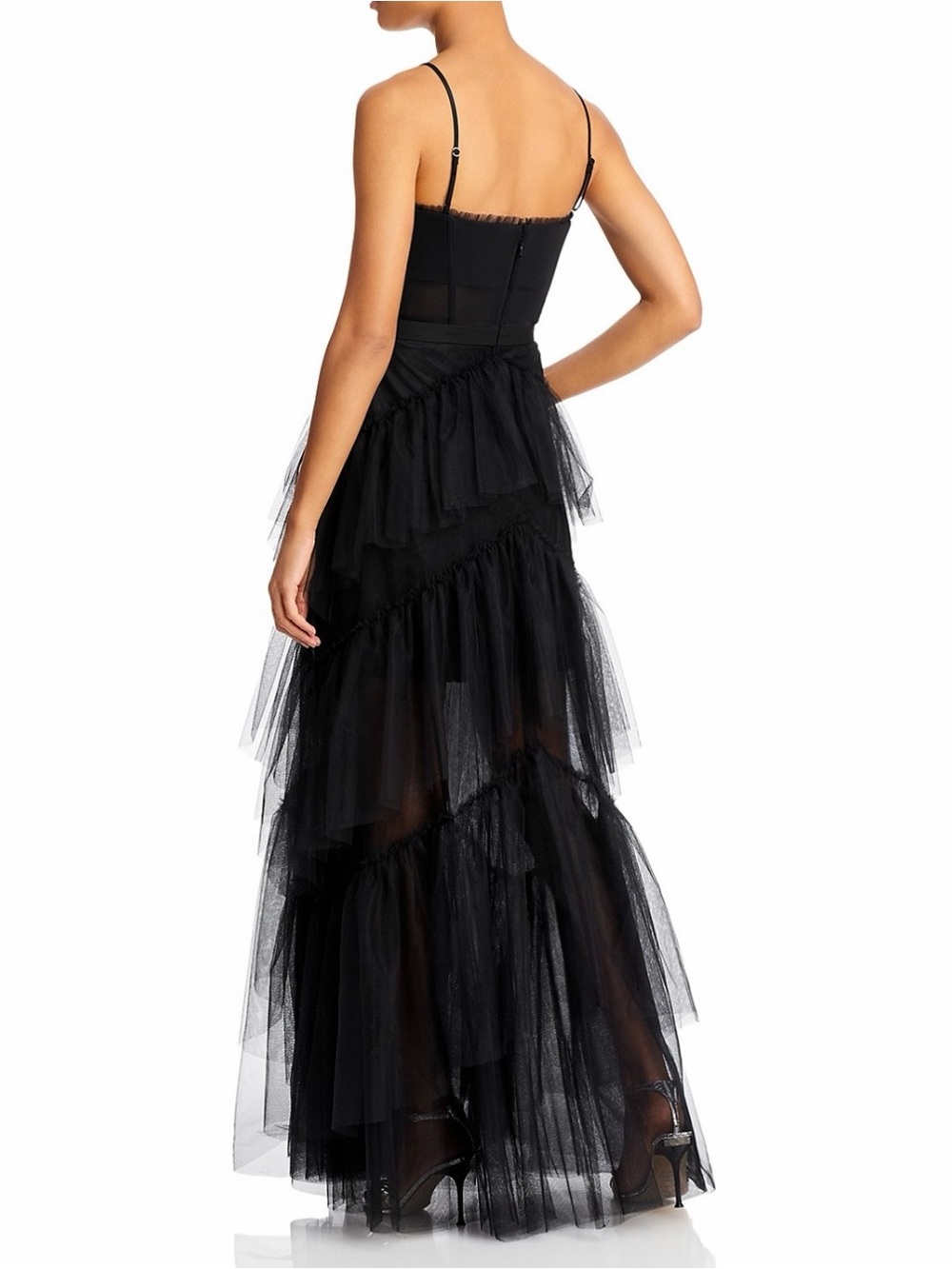 BCBGMaxAzria Black Tiered Oly Gown Dress - Picture 5 of 12